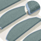 Alfombras de peldaños de escalera 15 uds gris claro 56x17x3 cm