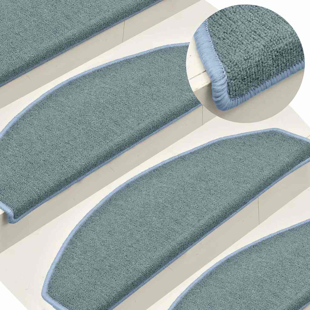 Alfombras de peldaños de escalera 15 uds gris claro 56x17x3 cm