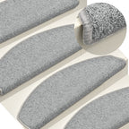 Alfombras de peldaños de escalera 15 uds gris claro 56x17x3 cm