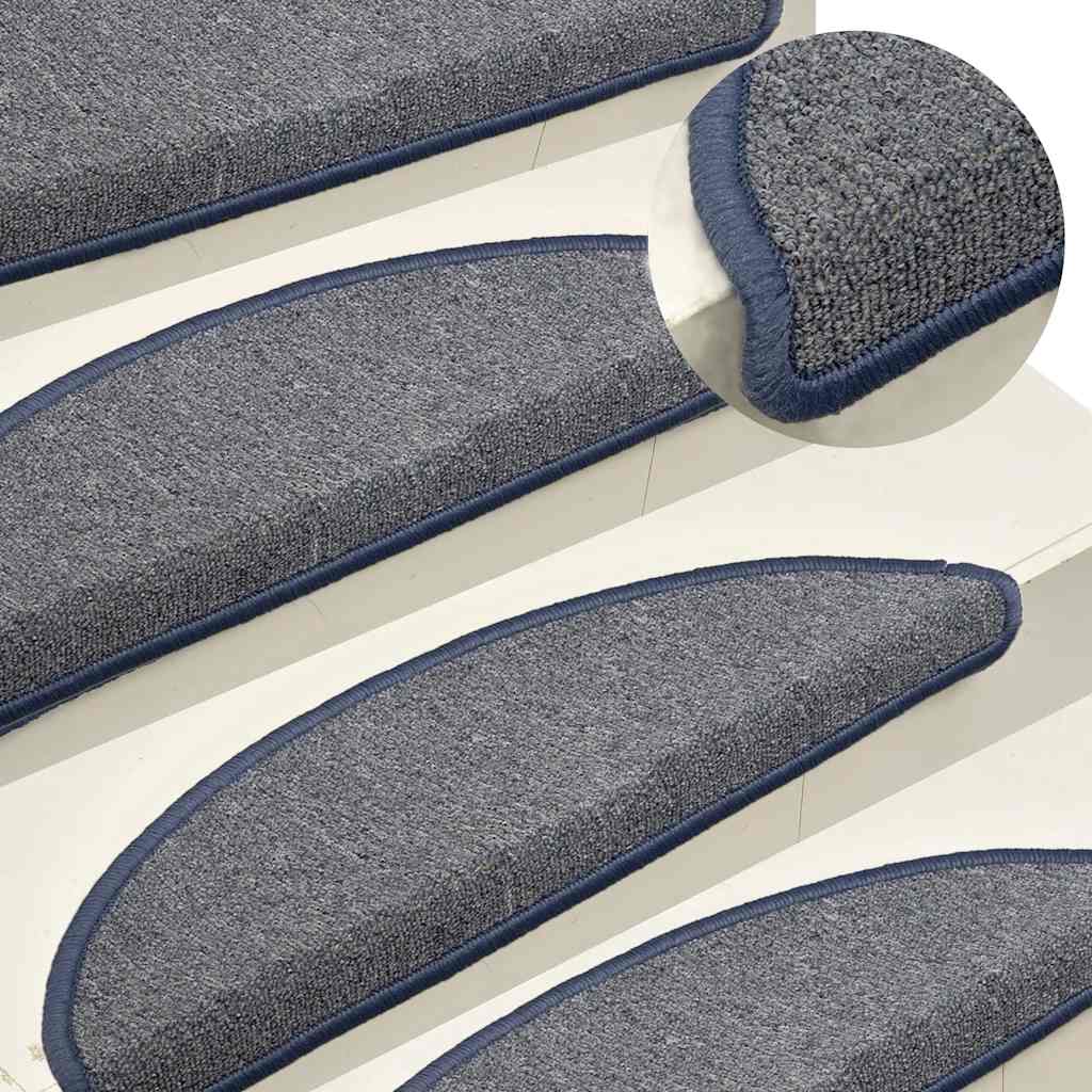 Alfombras de peldaños de escalera 15 uds gris claro 56x17x3 cm