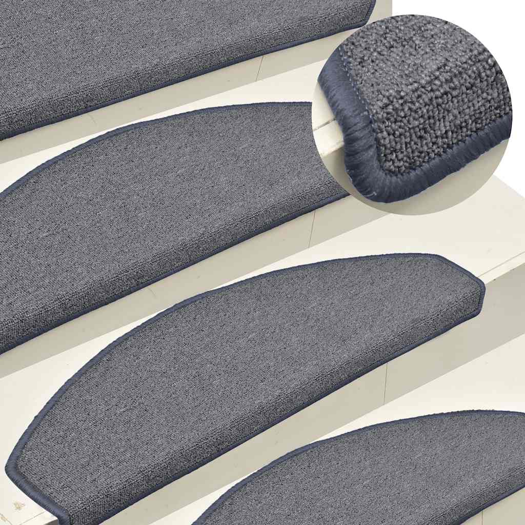 Alfombras de peldaños de escalera 15 uds gris claro 56x17x3 cm