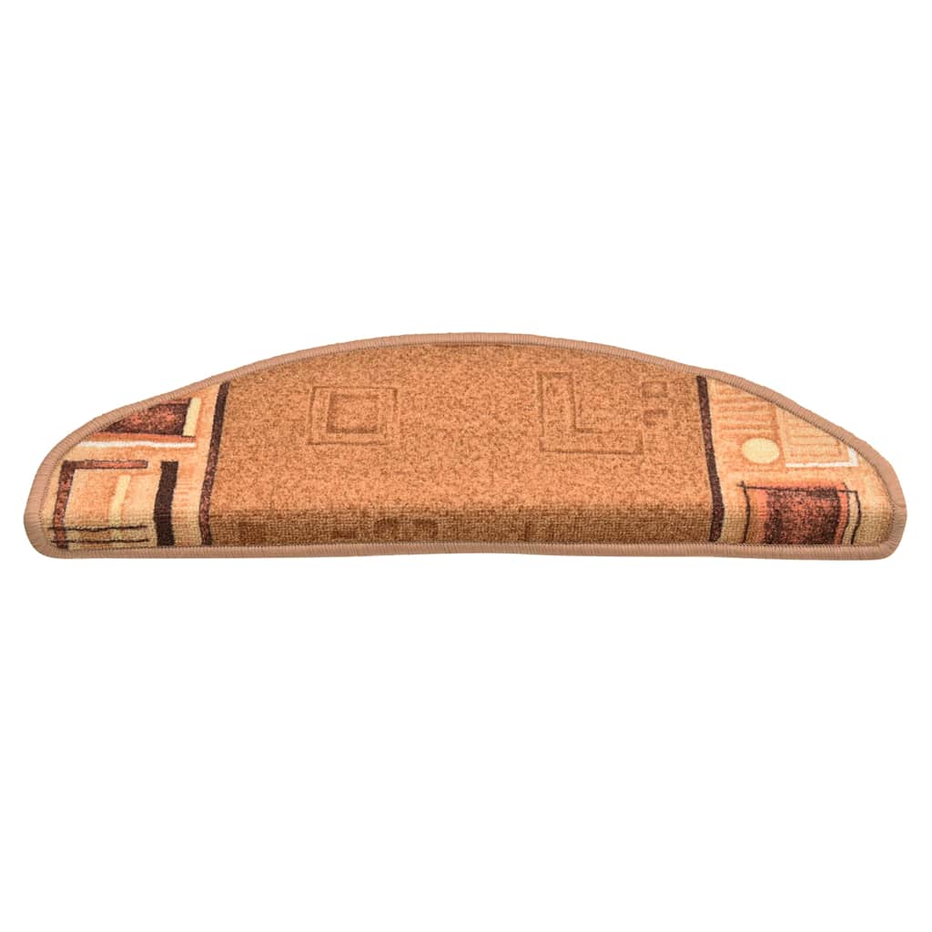 Alfombrilla autoadhesiva de escalera 15 uds beige 65x21x4 cm