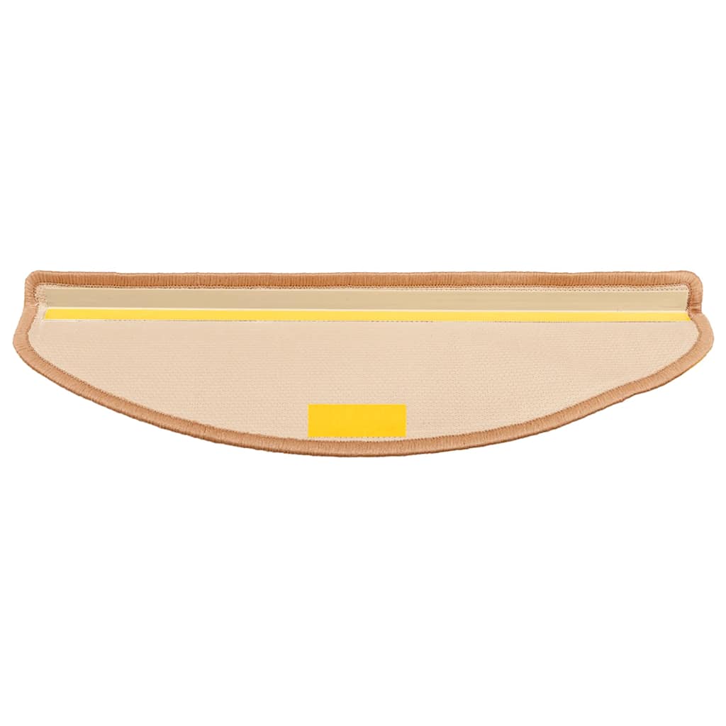 Alfombrilla autoadhesiva de escalera 15 uds beige 65x21x4 cm
