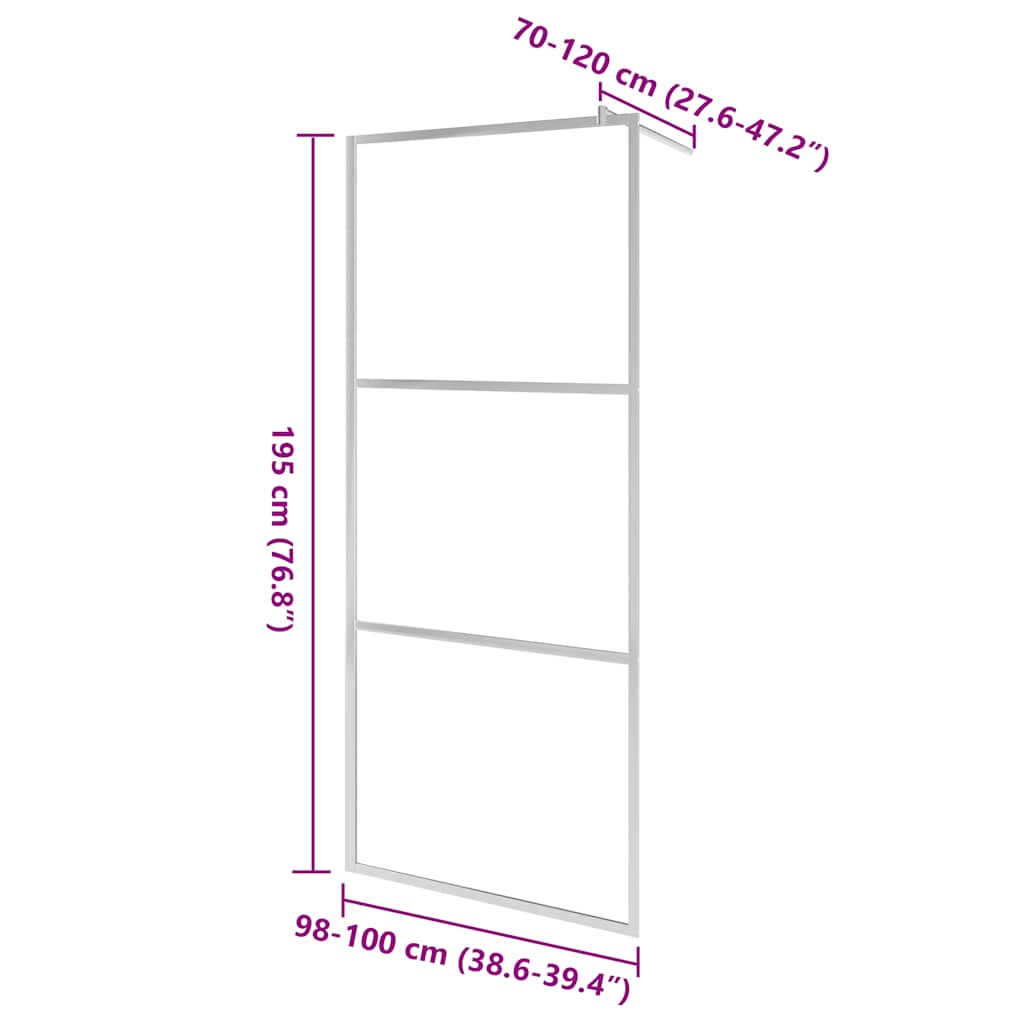 Mampara de ducha accesible vidrio ESG claro 100x195 cm