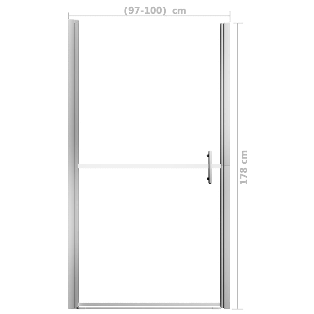 Puerta de ducha de vidrio templado 100x178 cm