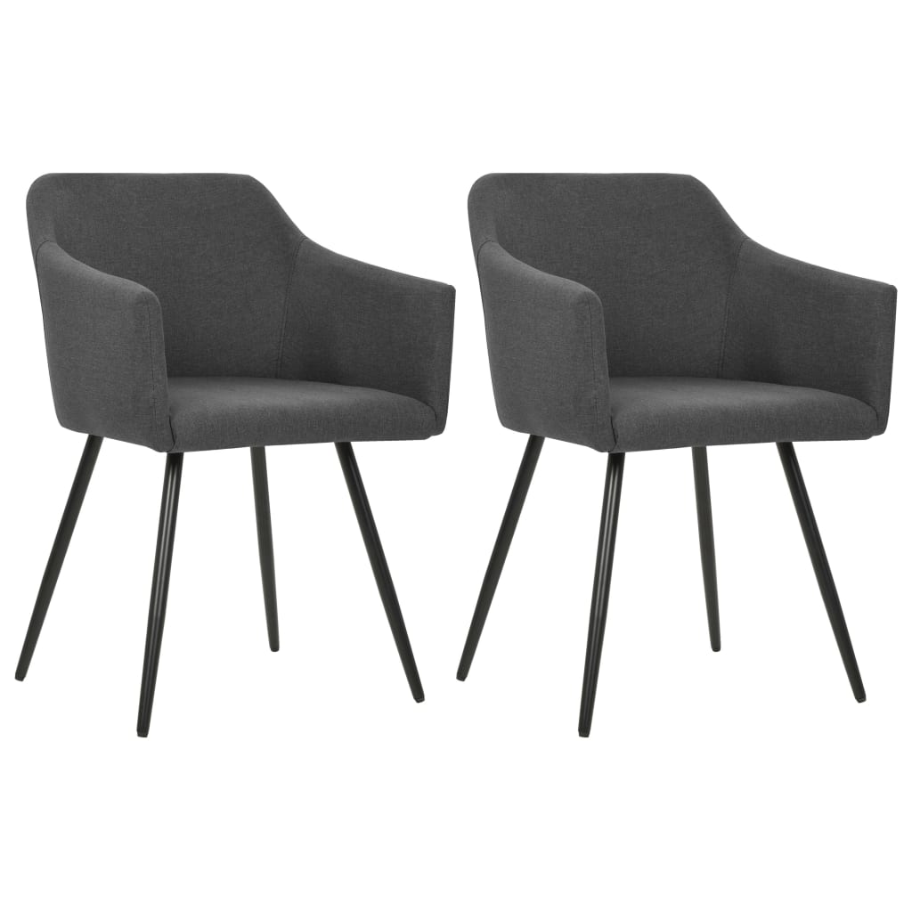 323094 Dining Chairs 2 pcs Dark Grey Fabric