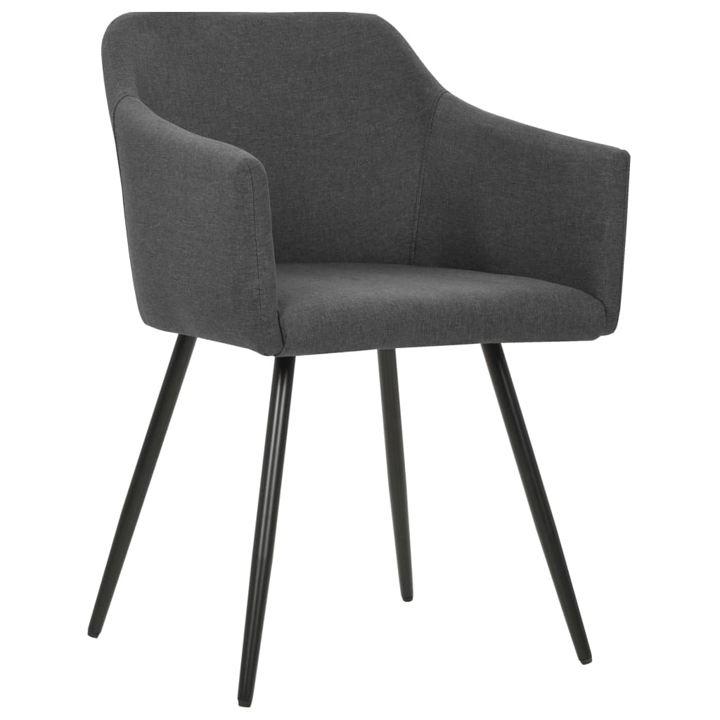323094 Dining Chairs 2 pcs Dark Grey Fabric