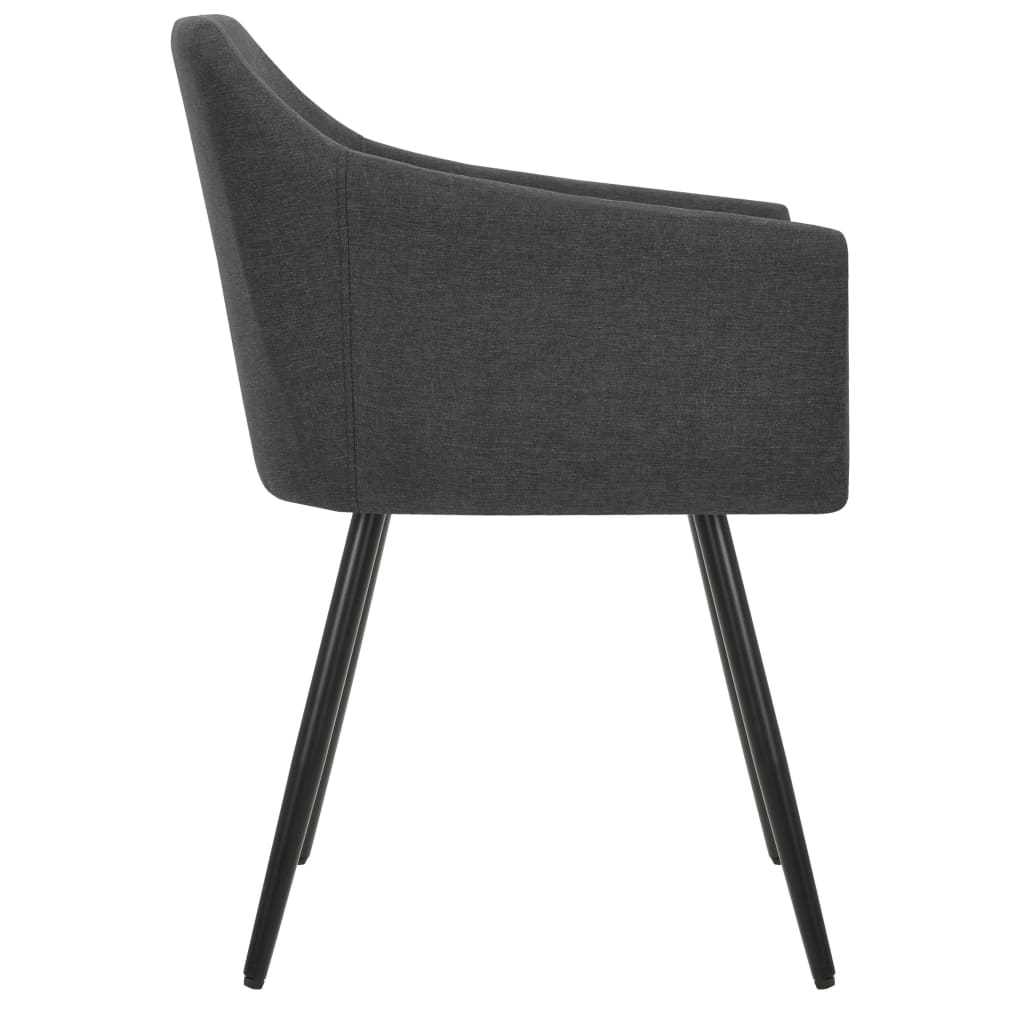 323094 Dining Chairs 2 pcs Dark Grey Fabric