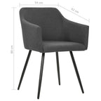 323094 Dining Chairs 2 pcs Dark Grey Fabric