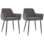 Sillas de comedor 2 unidades terciopelo gris oscuro