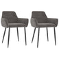 Dining chairs 2 pcs dark grey velvet