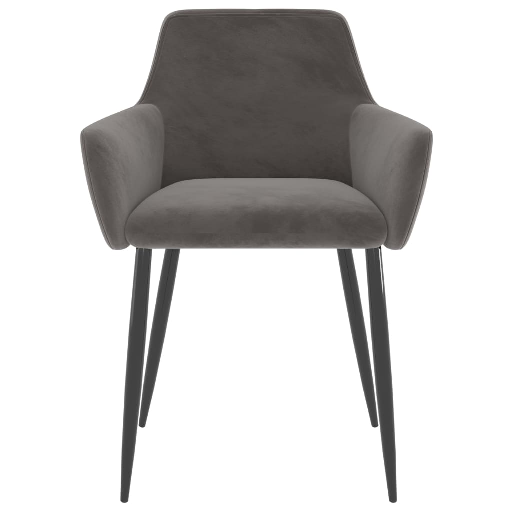 Sillas de comedor 2 unidades terciopelo gris oscuro