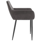 Sillas de comedor 2 unidades terciopelo gris oscuro