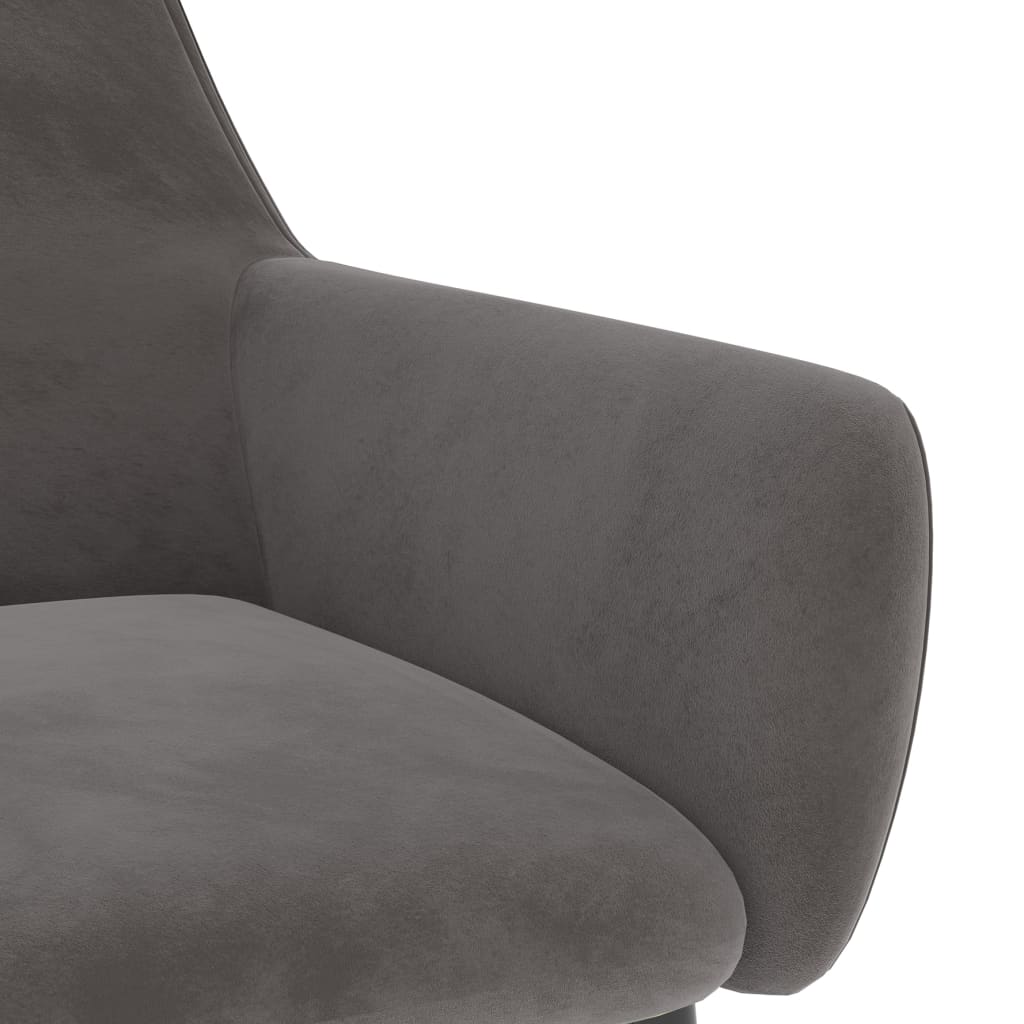 Sillas de comedor 2 unidades terciopelo gris oscuro