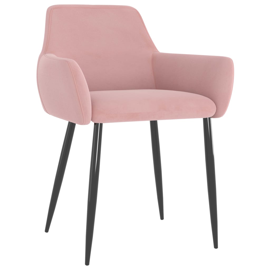 Sillas de comedor 2 unidades terciopelo rosa