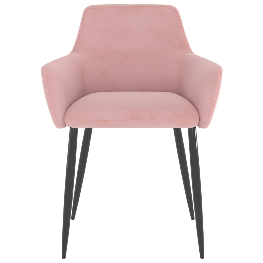 Sillas de comedor 2 unidades terciopelo rosa