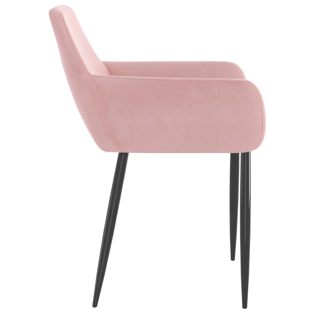 Sillas de comedor 2 unidades terciopelo rosa