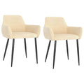 Sillas de comedor 2 unidades terciopelo crema