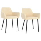 Sillas de comedor 2 unidades terciopelo crema