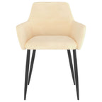 Sillas de comedor 2 unidades terciopelo crema