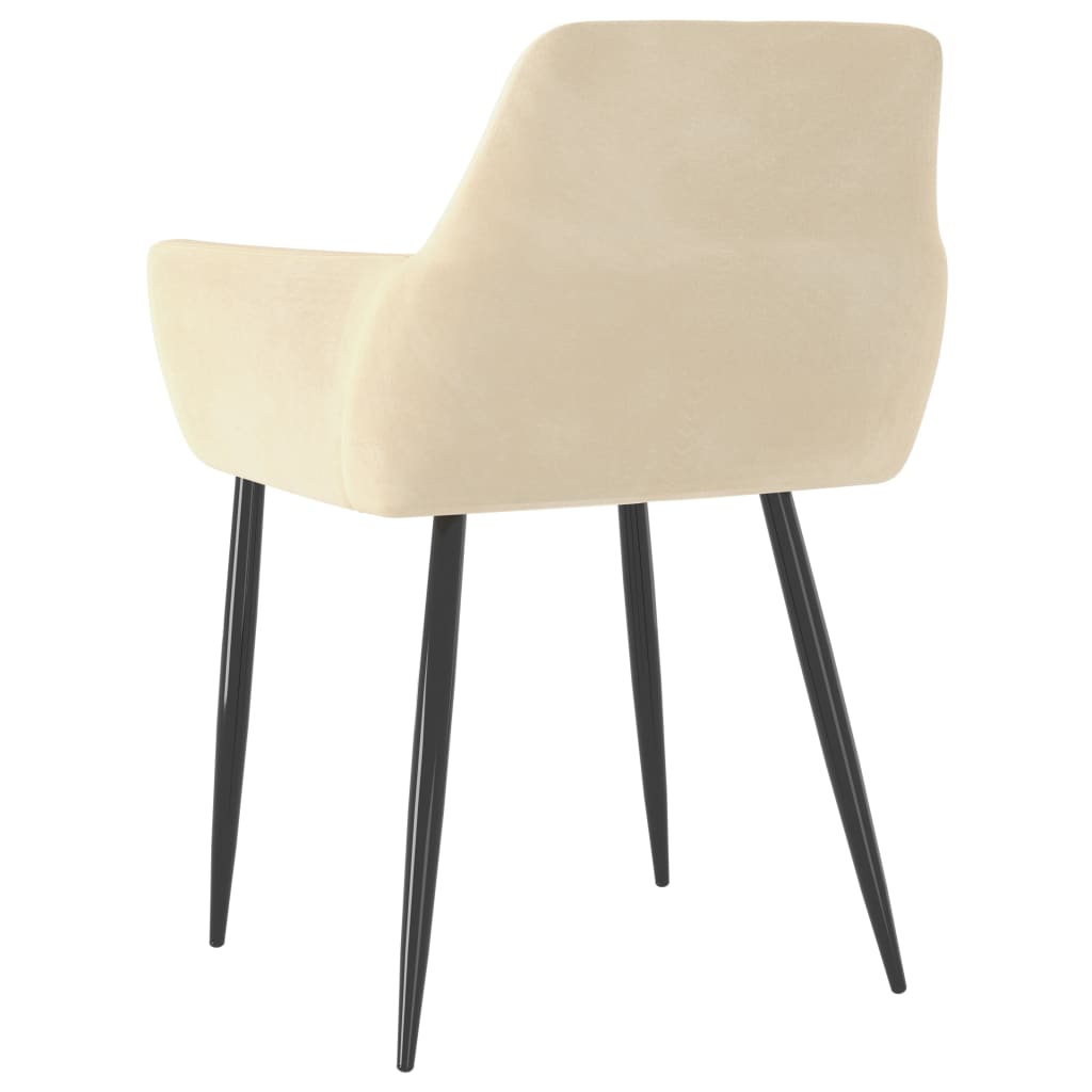 Sillas de comedor 2 unidades terciopelo crema