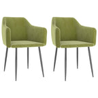Sillas de comedor 2 unidades de terciopelo verde claro