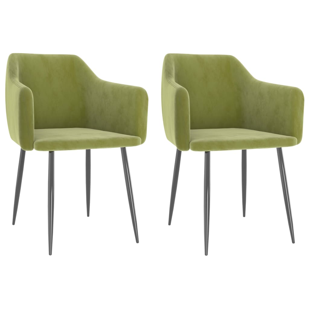 Sillas de comedor 2 unidades de terciopelo verde claro