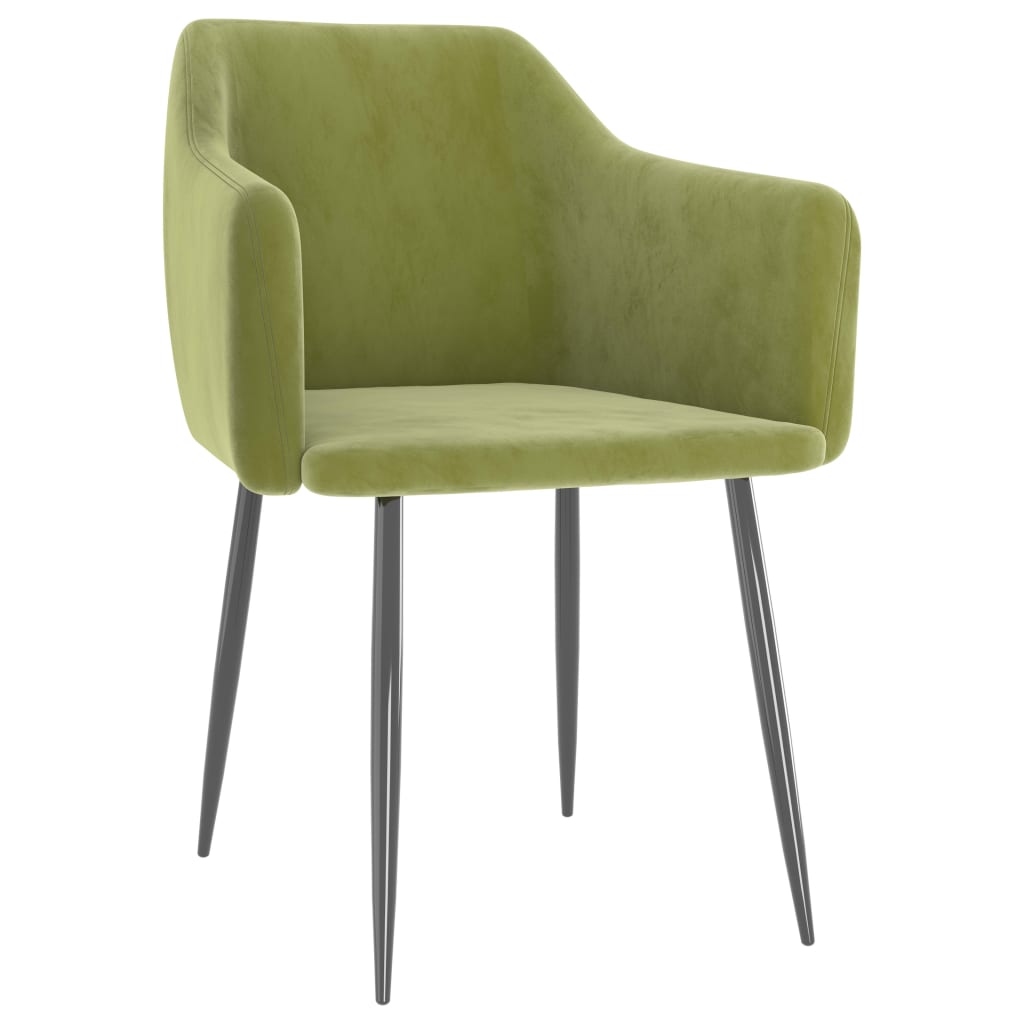 Sillas de comedor 2 unidades de terciopelo verde claro