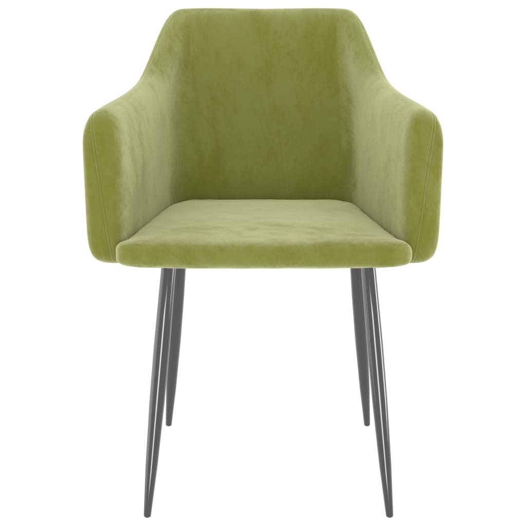 Sillas de comedor 2 unidades de terciopelo verde claro
