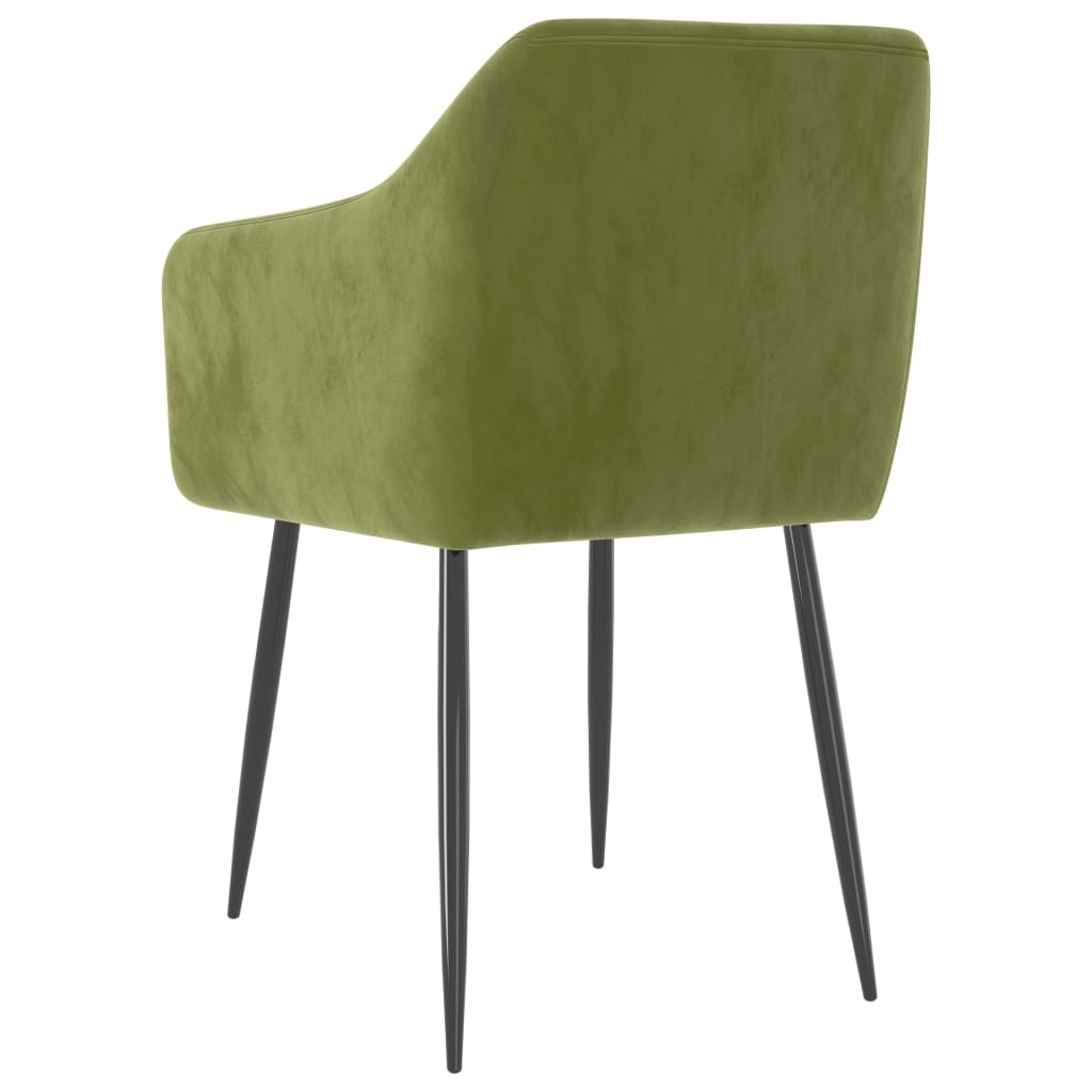 Sillas de comedor 2 unidades de terciopelo verde claro