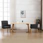 Dining chair with armrests, grey fabric