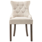 Sillas de comedor 2 unidades de tela beige