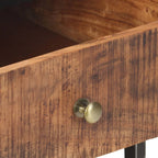 Mesa de centro de madera de acacia rugosa 90x50x40 cm