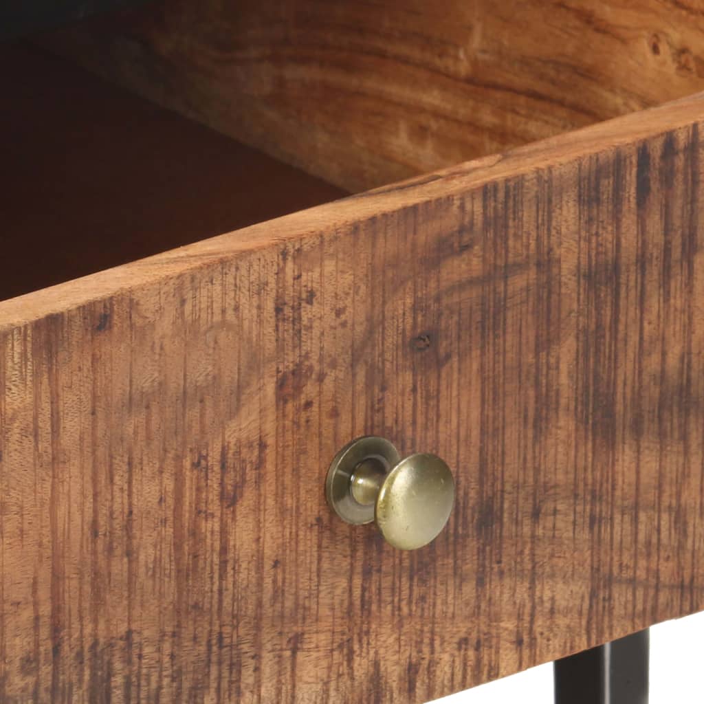 Mesa de centro de madera de acacia rugosa 90x50x40 cm