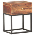 Mesita de noche de madera de acacia rugosa 40x30x50 cm