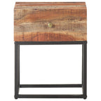 Mesita de noche de madera de acacia rugosa 40x30x50 cm