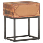 Mesita de noche de madera de acacia rugosa 40x30x50 cm