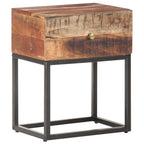 Mesita de noche de madera de acacia rugosa 40x30x50 cm