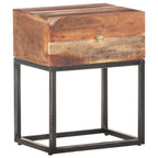 Mesita de noche de madera de acacia rugosa 40x30x50 cm