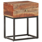 Mesita de noche de madera de acacia rugosa 40x30x50 cm