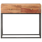 Mesa consola de madera de acacia rugosa 90x35x75 cm