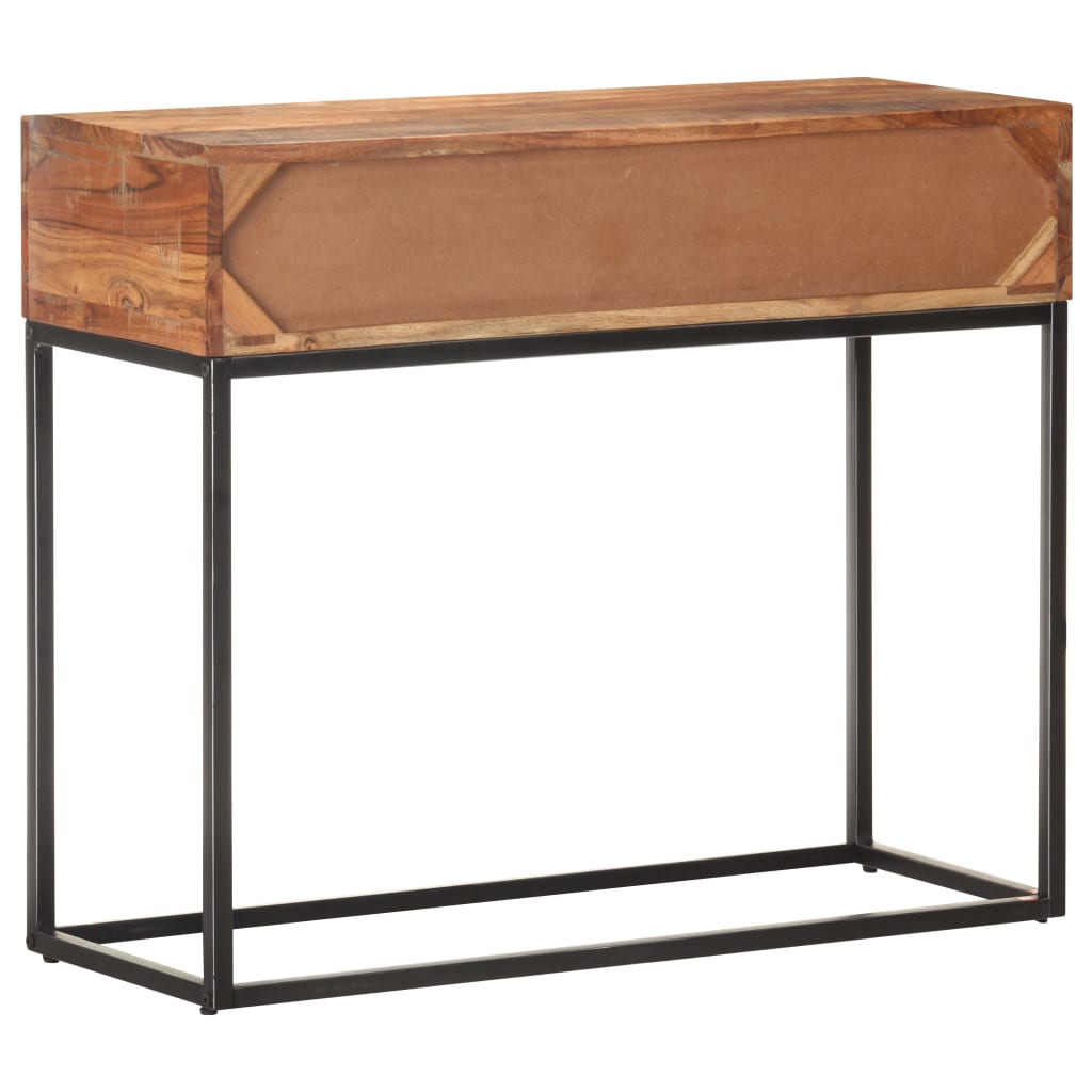 Mesa consola de madera de acacia rugosa 90x35x75 cm