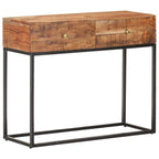 Mesa consola de madera de acacia rugosa 90x35x75 cm