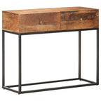 Mesa consola de madera de acacia rugosa 90x35x75 cm