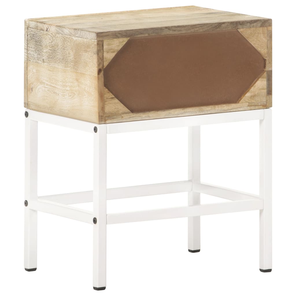 Mesita de noche de madera maciza de mango 40x30x50 cm