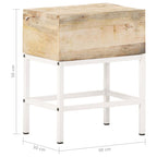 Mesita de noche de madera maciza de mango 40x30x50 cm