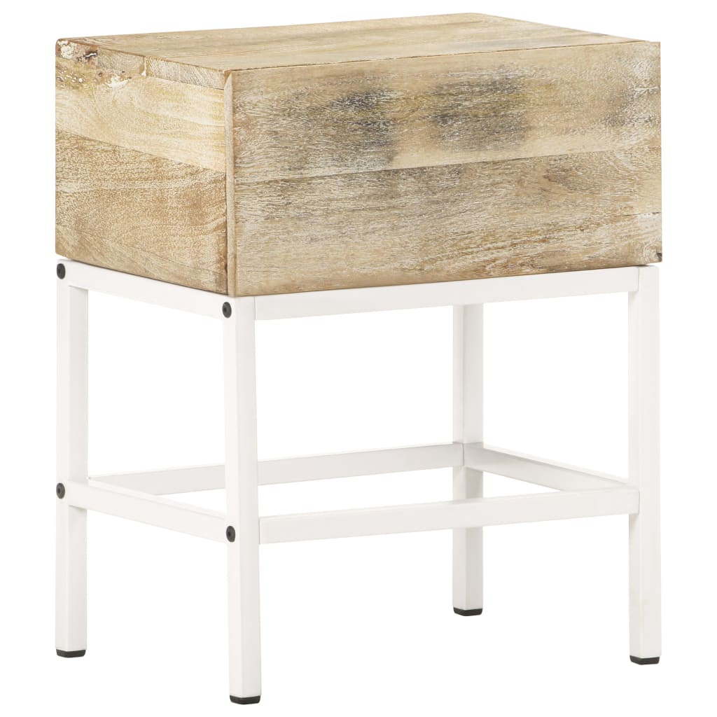 Mesita de noche de madera maciza de mango 40x30x50 cm