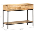 Mesa consola de madera maciza de mango 100x35x76 cm