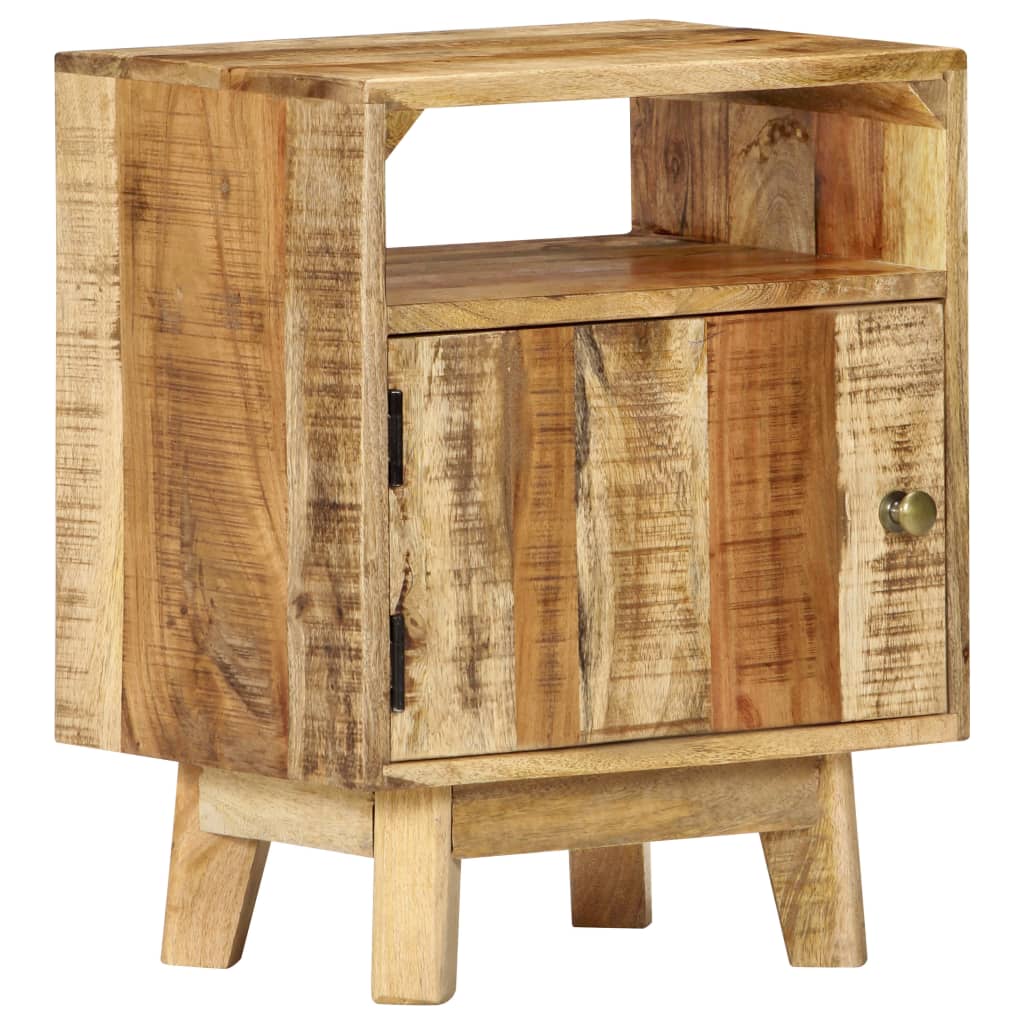 Mesita de noche de madera de mango rugosa 40x30x50 cm