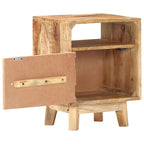 Mesita de noche de madera de mango rugosa 40x30x50 cm